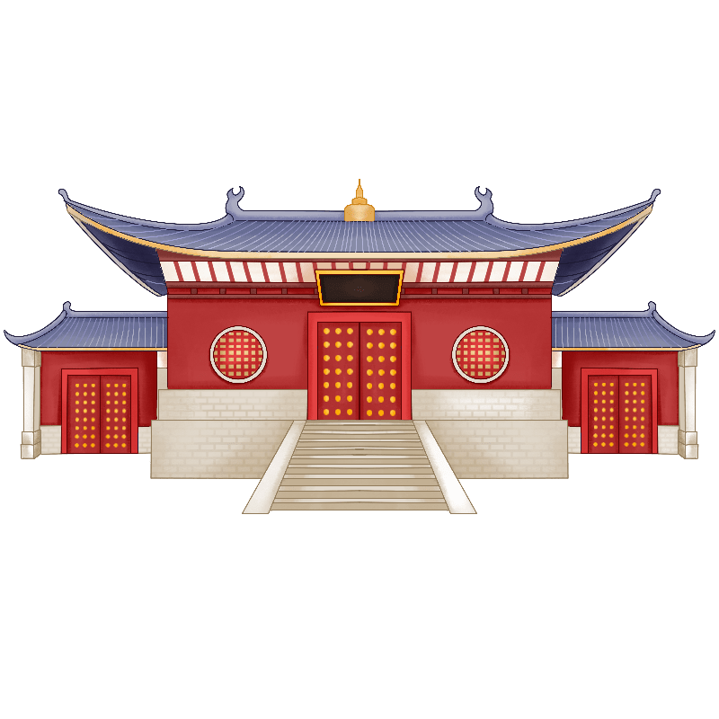 手绘-中国风文化建筑创意贴纸6预览效果