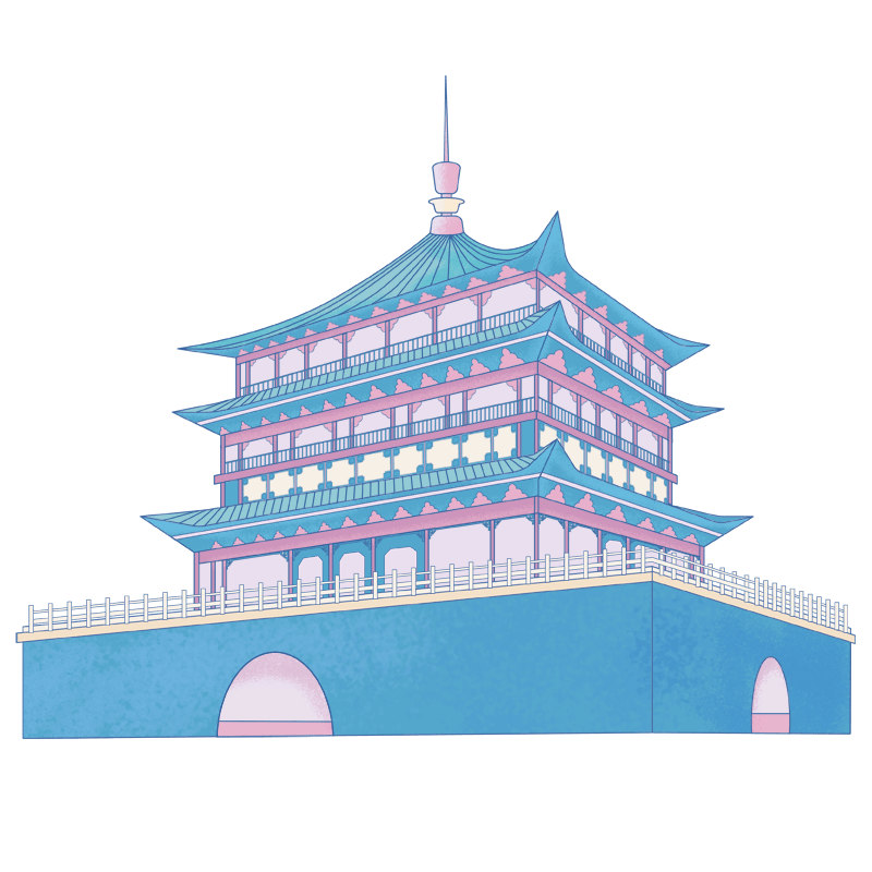 中国风-传统建筑元素插画7预览效果