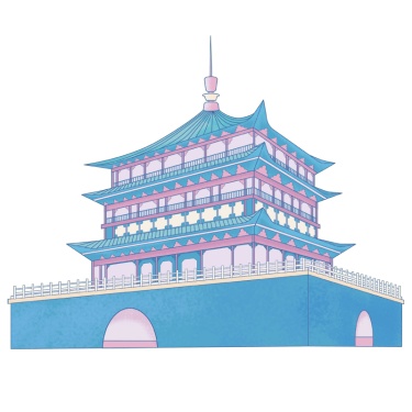 中国风-传统建筑元素插画7