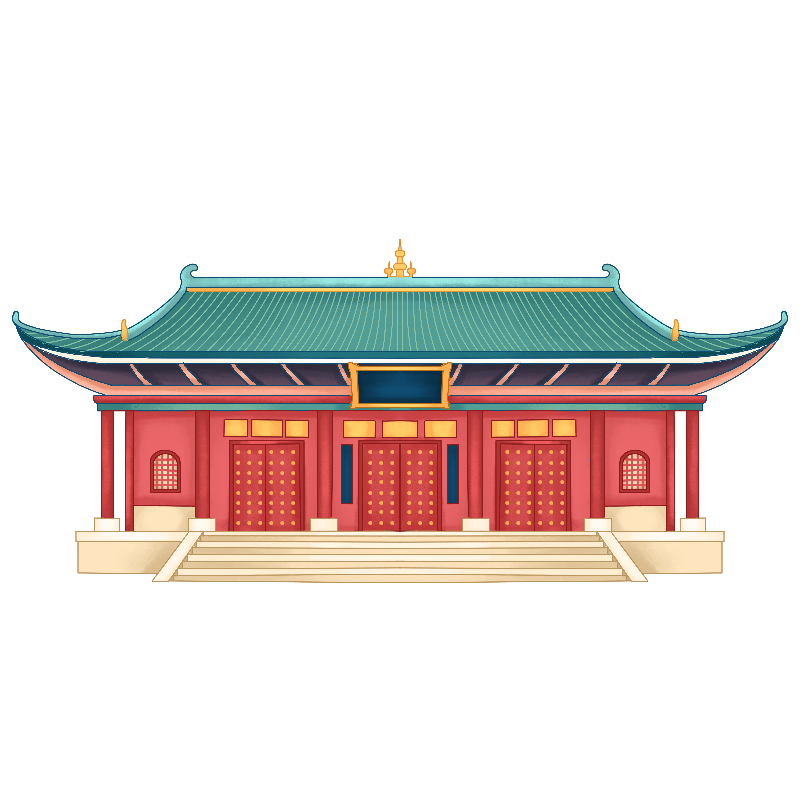 手绘-中国风文化建筑创意贴纸2预览效果