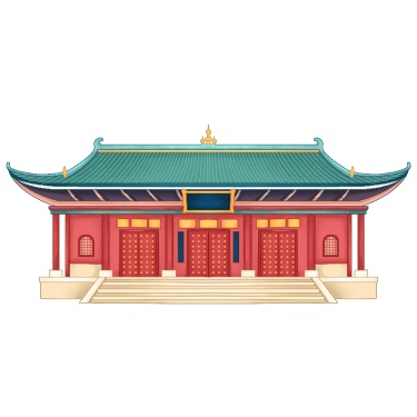 手绘-中国风文化建筑创意贴纸2