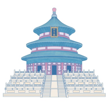 中国风-传统建筑元素插画4