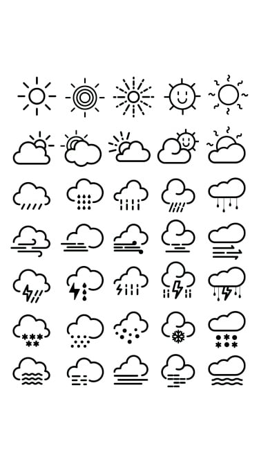 常规通用天气图标组合元素