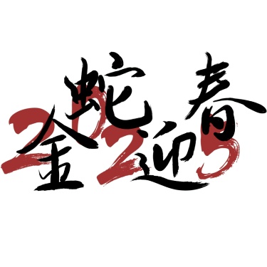 蛇年春节通用2025祝福成语艺术字贴纸