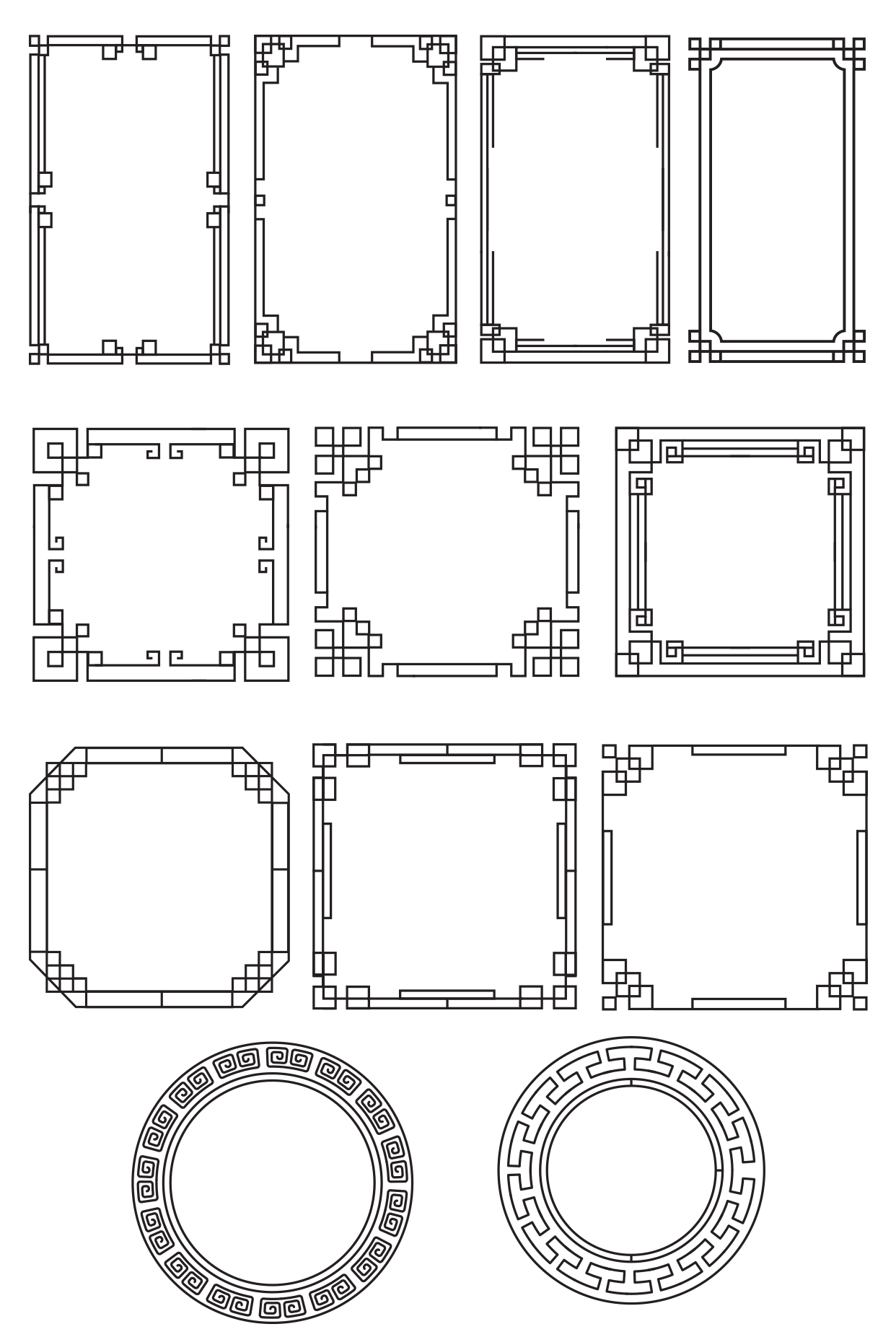 中国风通用中式简约边框元素素材预览效果