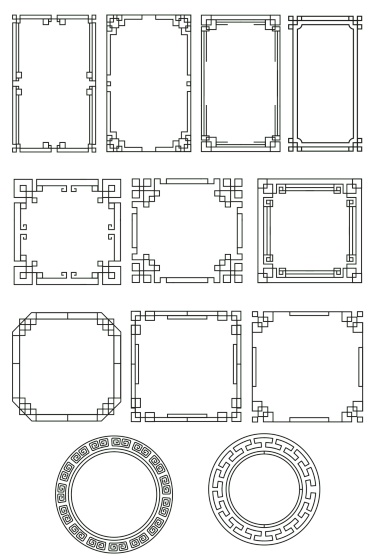 中国风通用中式简约边框元素素材