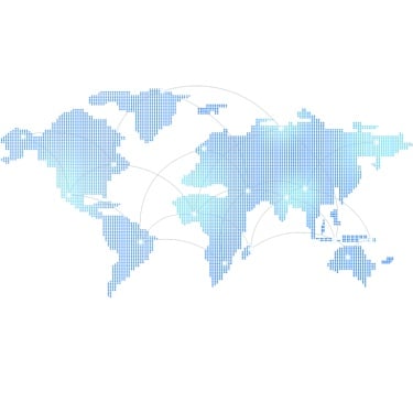 交通系列科技风点状组成世界地图