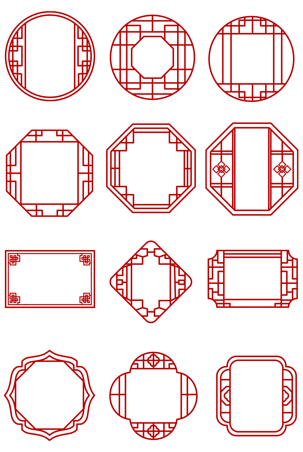 中国风通用中式简约边框元素素材预览效果