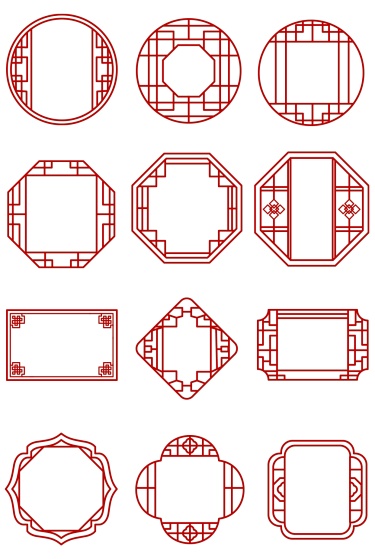 中国风通用中式简约边框元素素材