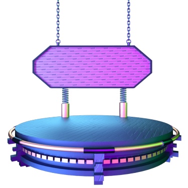 C4D蓝紫色科技圆形立体电商展台元素