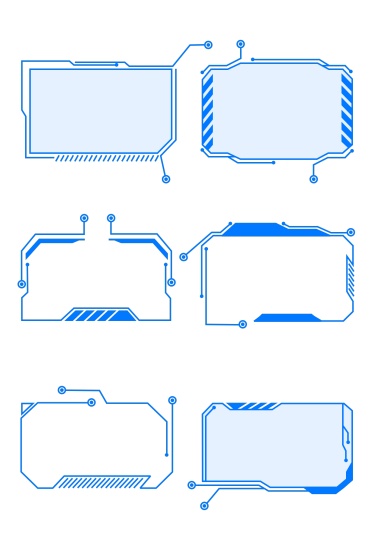 通用元素蓝色科技感科技风扁平轨道圆形元素