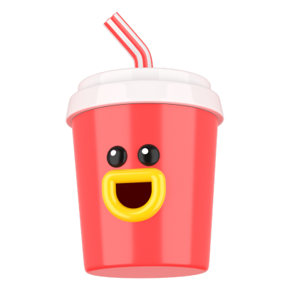 C4D-3D拟人物品装饰贴纸-饮料