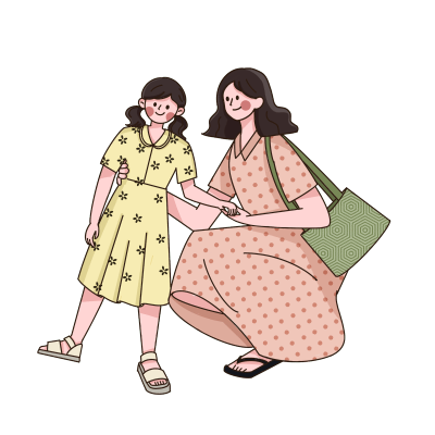 手绘-卡通风母婴人物插画5