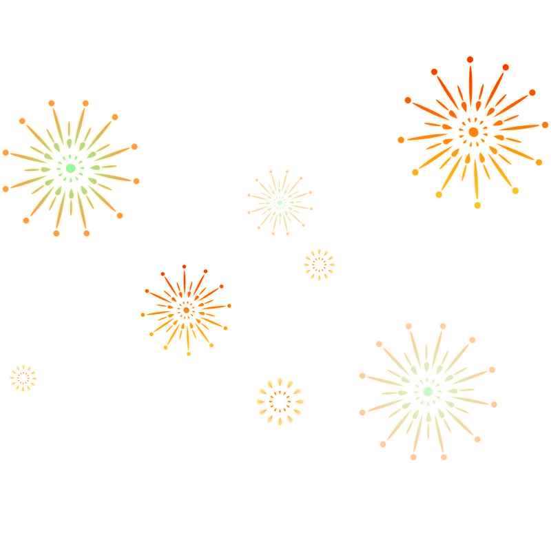 国庆节十一扁平彩色庆祝烟花元素素材预览效果