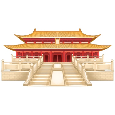 中国风-国庆节宫殿建筑元素贴纸