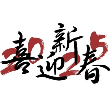 蛇年春节通用2025祝福成语艺术字贴纸