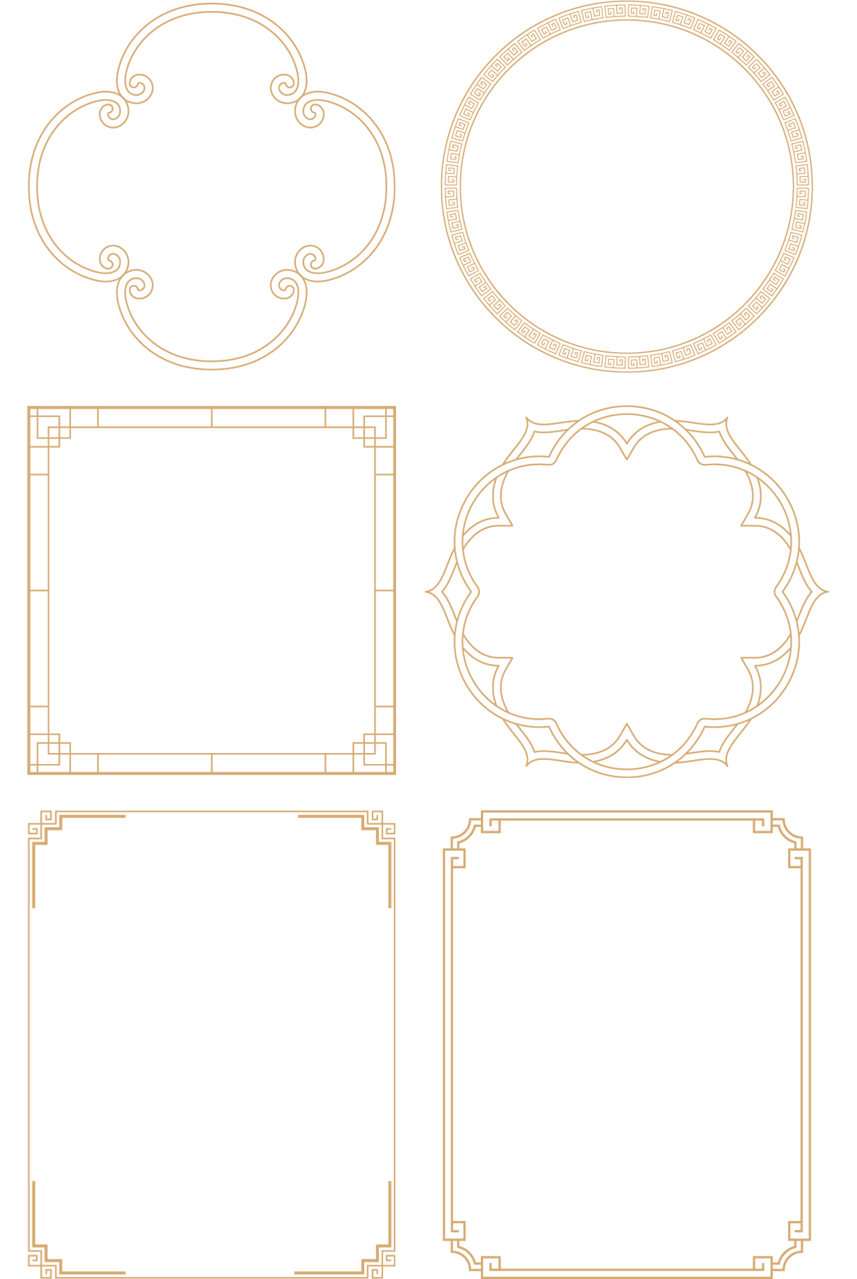 中国风中式简约边框元素素材预览效果