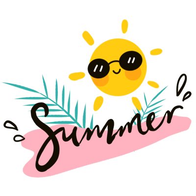 卡通风夏天元素装饰贴纸-summer